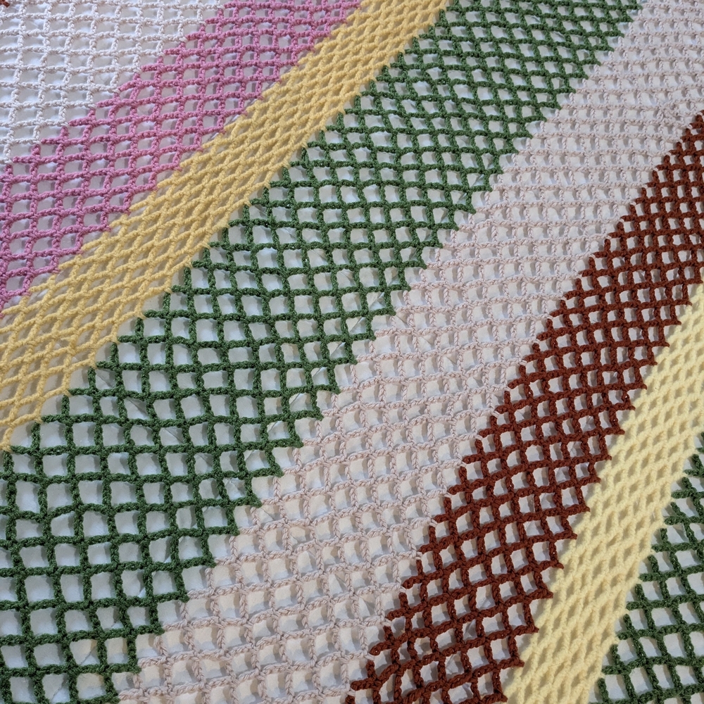 Hand Crafted Colorful Crochet Blanket - Picture 2 of 7